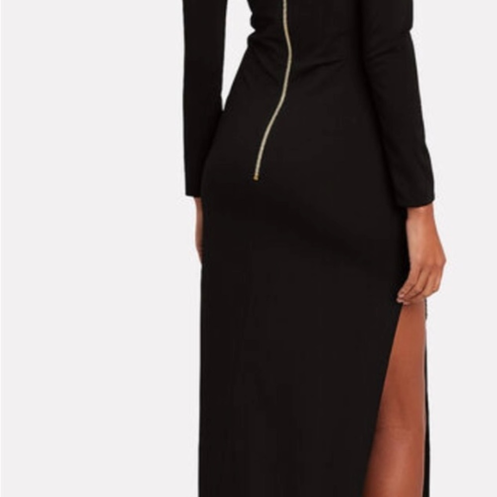 Haney Gia Long Sleeve Embellished Slit Dress/Gown Sz 8 - Picture 4 of 7